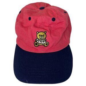 Teddy Fresh Hat Pink Blue Colorblock Baseball Cap Embroidered Bear‎ Adjustable